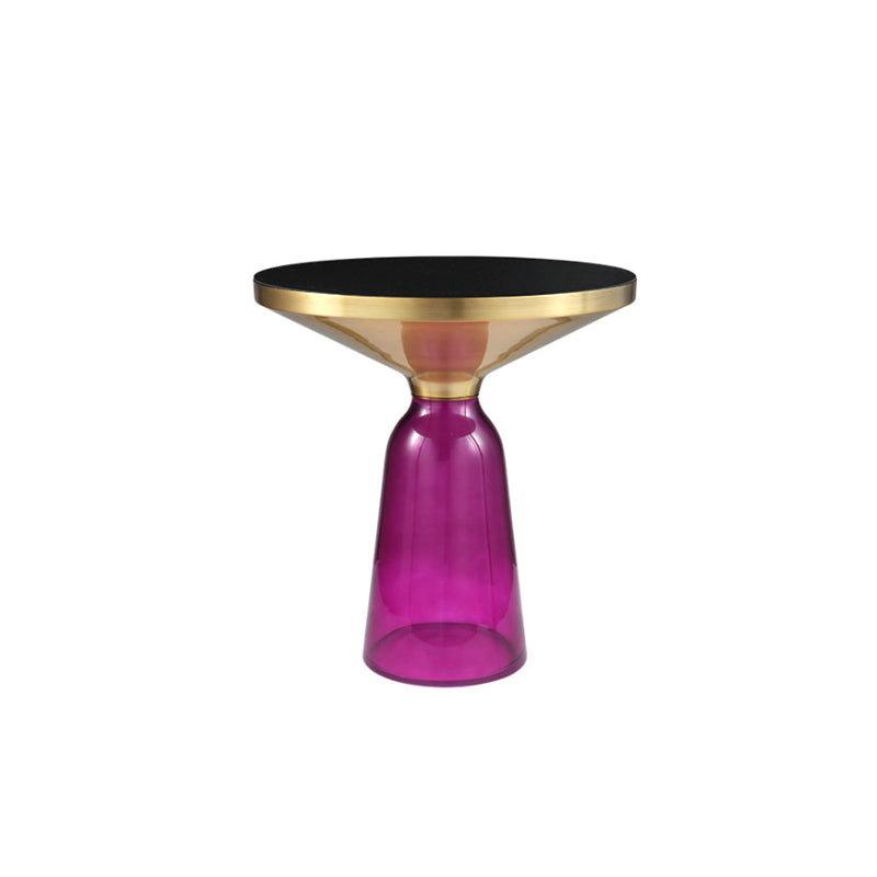 Modernism Pedestal 1 Single Coffee Table Round Glass Cocktail Table