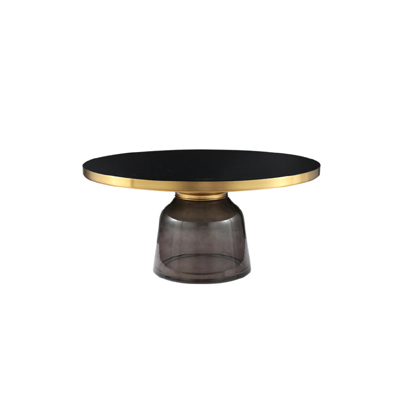 Modernism Pedestal 1 Single Coffee Table Round Glass Cocktail Table