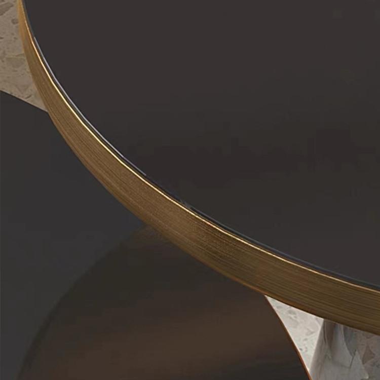 Modernism Pedestal 1 Single Coffee Table Round Glass Cocktail Table