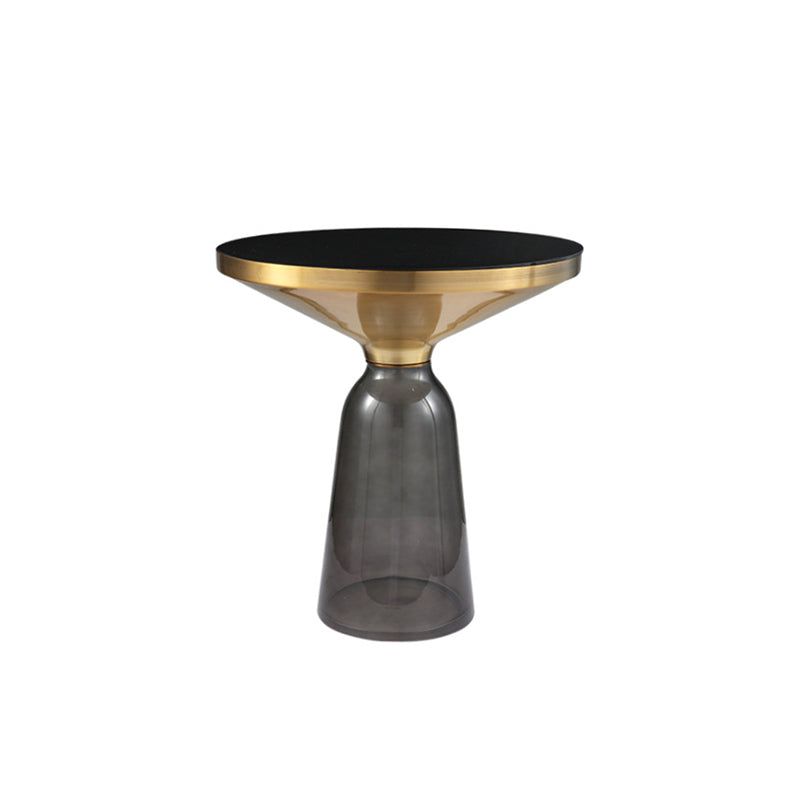Modernism Pedestal 1 Single Coffee Table Round Glass Cocktail Table