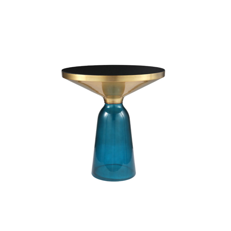 Modernism Pedestal 1 Single Coffee Table Round Glass Cocktail Table