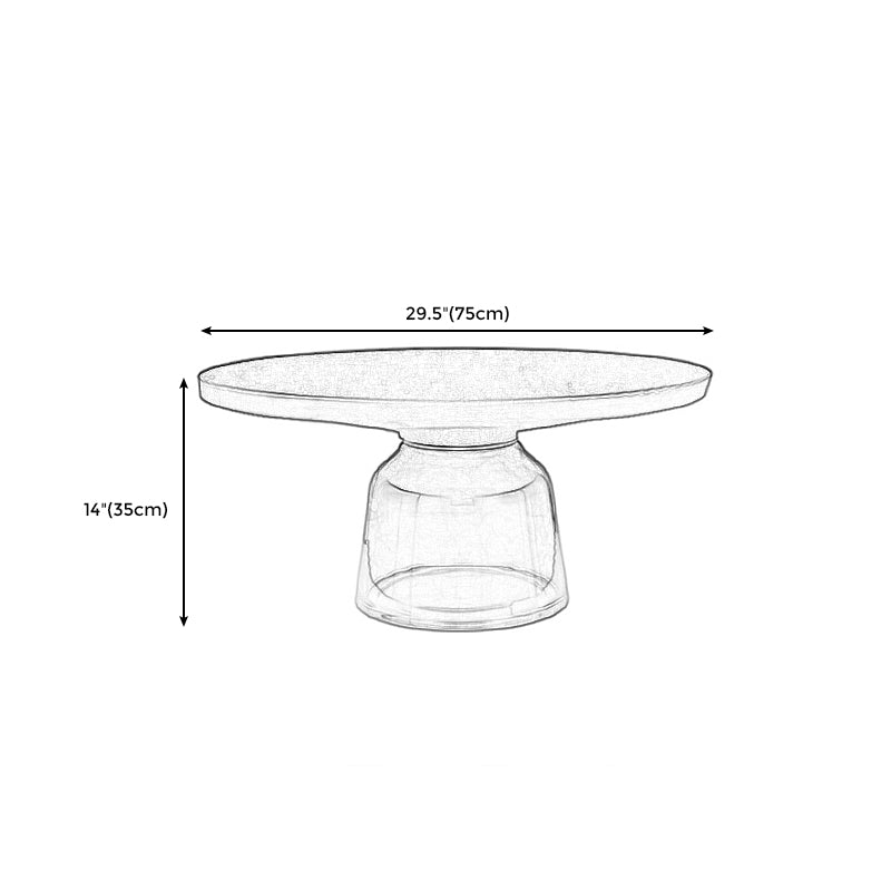 Modernism Pedestal 1 Single Coffee Table Round Glass Cocktail Table