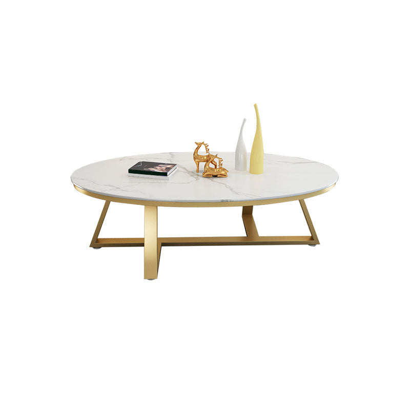 Modern Faux Marble Oval Coffee Table with Black/grey/white Top