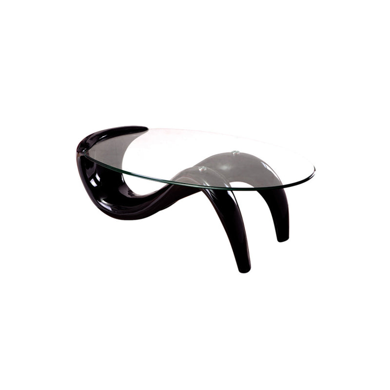 Abstract Coffee Table Contemporary Glass 15.7" Cocktail Table