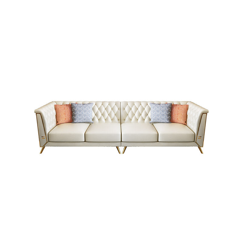 Genuine Leather Tufted Back Pillow Top Arm Sofa/Sectionals with Wear-Resistant