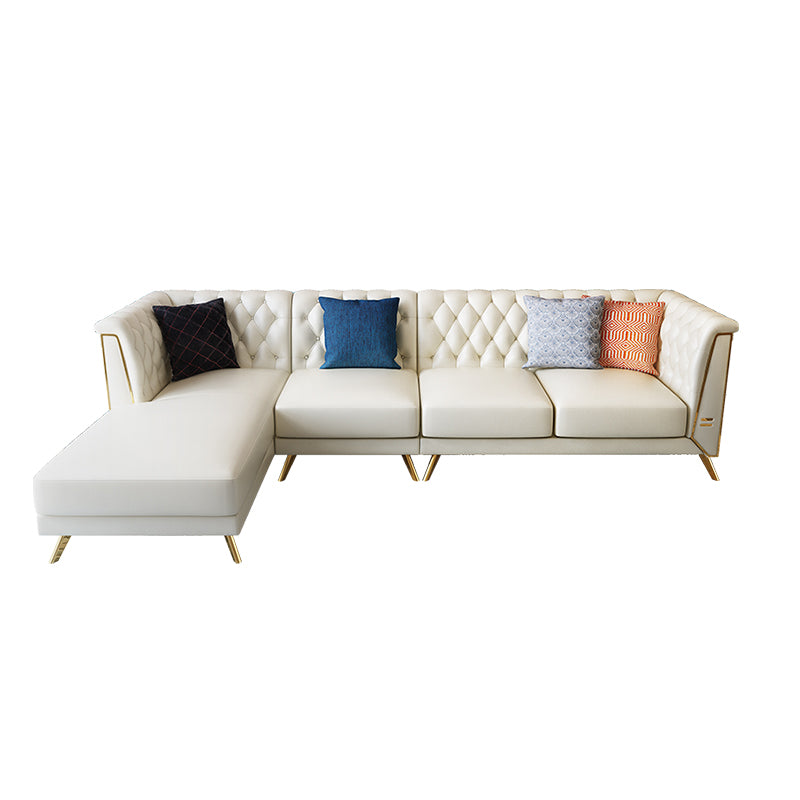 Genuine Leather Tufted Back Pillow Top Arm Sofa/Sectionals with Wear-Resistant