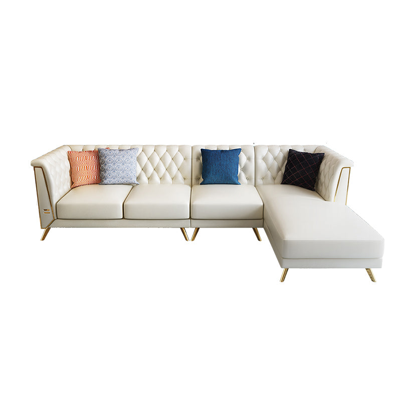 Genuine Leather Tufted Back Pillow Top Arm Sofa/Sectionals with Wear-Resistant