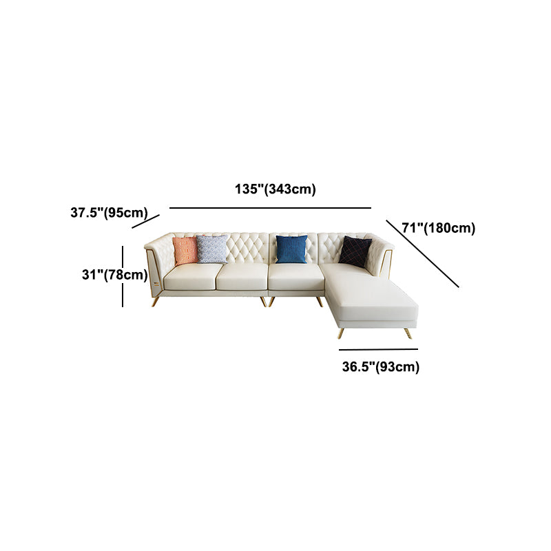 Genuine Leather Tufted Back Pillow Top Arm Sofa/Sectionals with Wear-Resistant