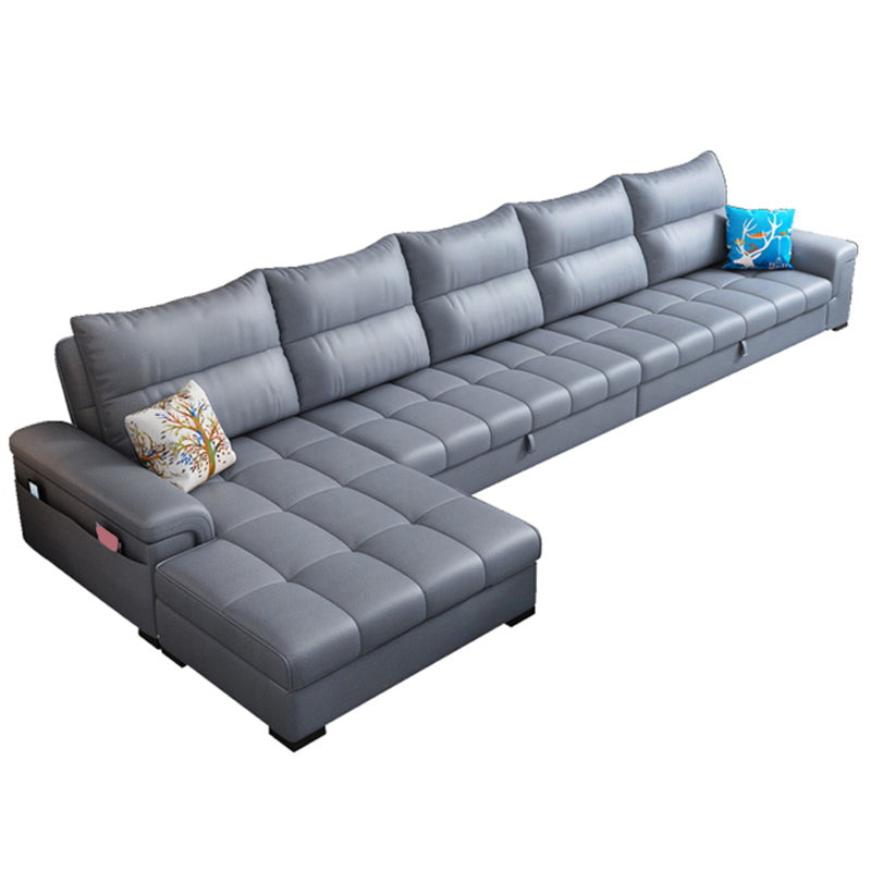 Tufted Back Faux Leather Stain-Resistant Furniture Sectionals
