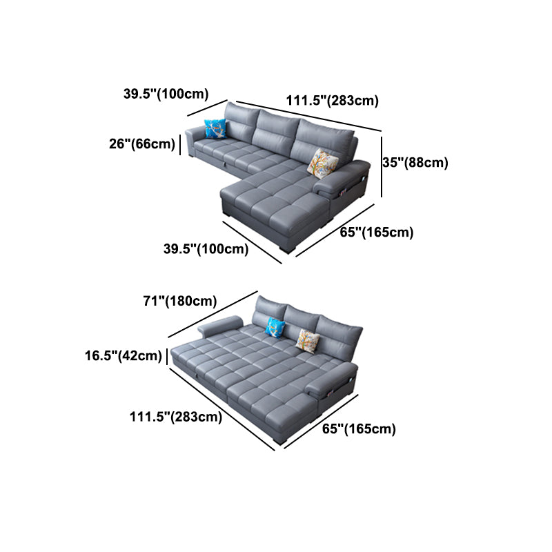 Tufted Back Faux Leather Stain-Resistant Furniture Sectionals