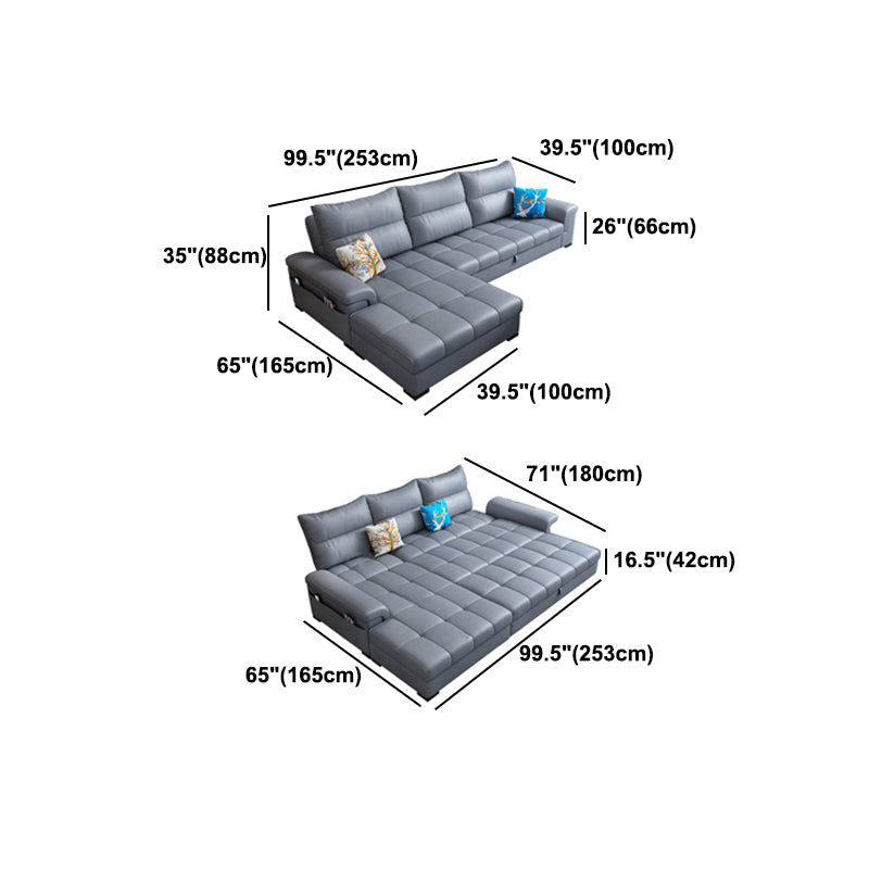Tufted Back Faux Leather Stain-Resistant Furniture Sectionals