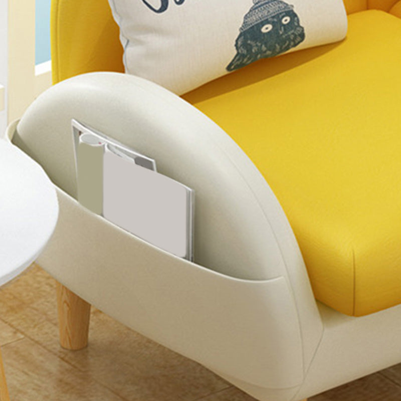 Faux Leather Arm Chair Pillow Back Accent Chair,  23.62" W √ó  25.59" L √ó 25.59" H