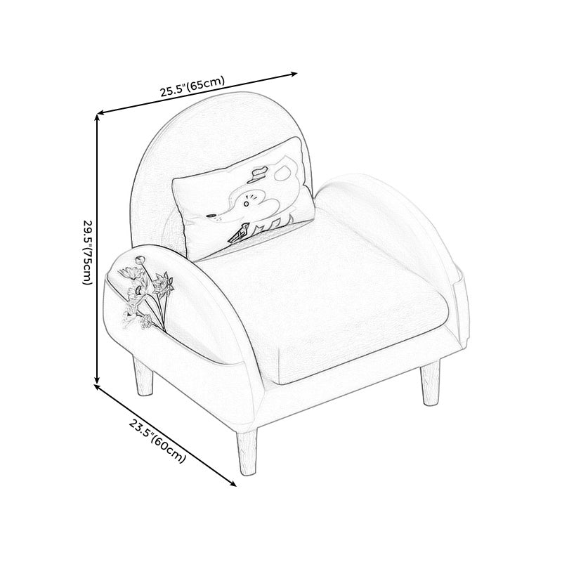 Faux Leather Arm Chair Pillow Back Accent Chair,  23.62" W √ó  25.59" L √ó 25.59" H