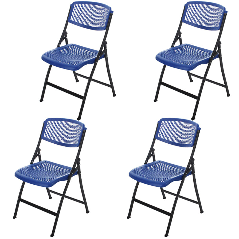 Armless Mid-Back Conference Chair Breathable Plastic Back and Seat Office Chair