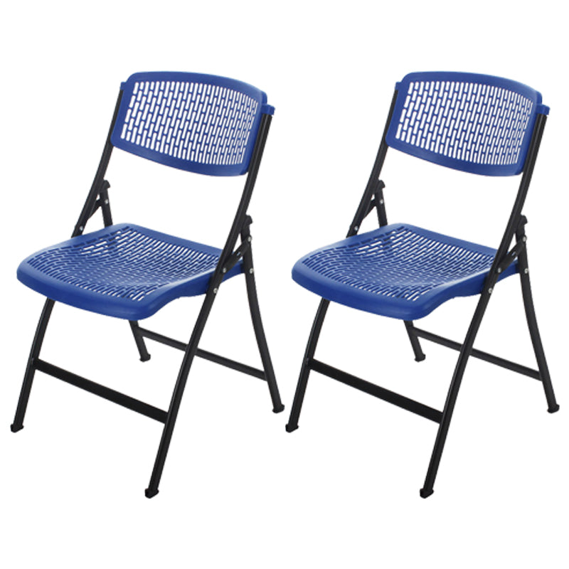 Armless Mid-Back Conference Chair Breathable Plastic Back and Seat Office Chair