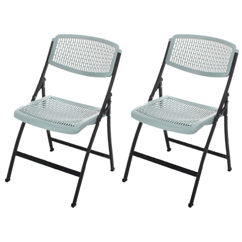 Armless Mid-Back Conference Chair Breathable Plastic Back and Seat Office Chair