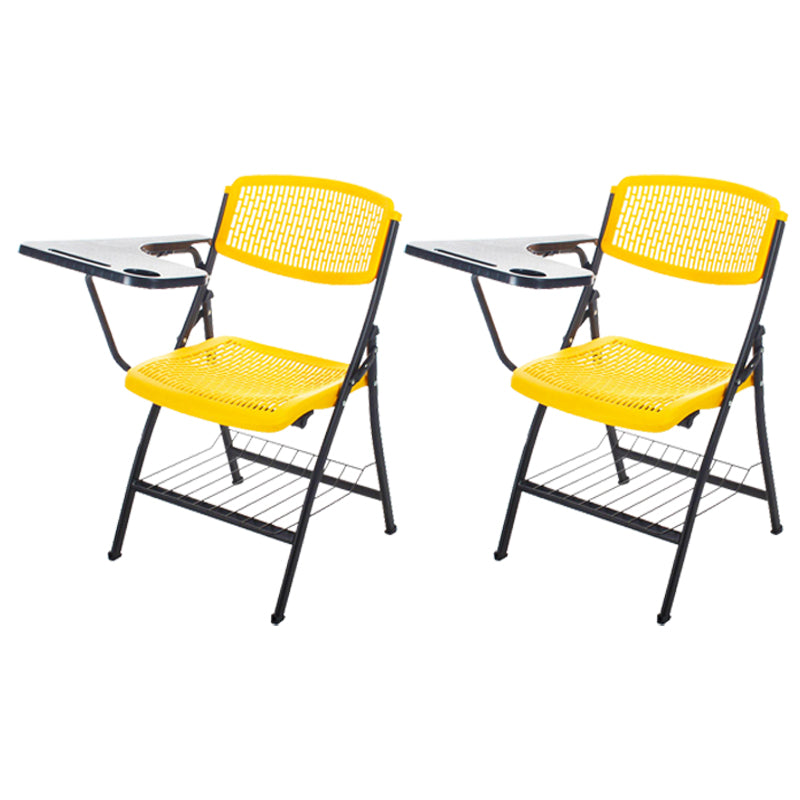Armless Mid-Back Conference Chair Breathable Plastic Back and Seat Office Chair