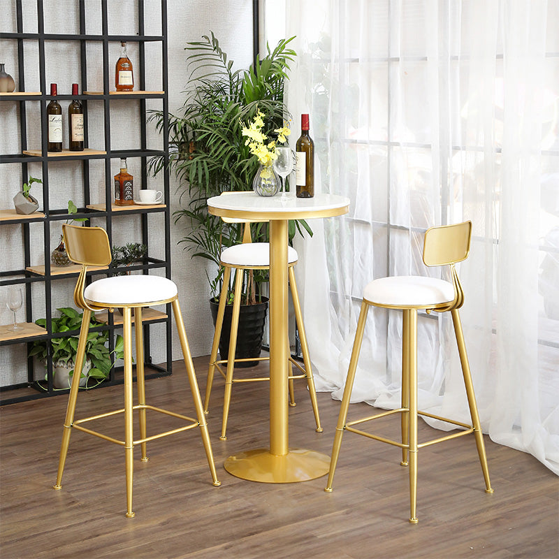 Glam 1/2/3/4/5 Pieces Round Bar Table Set Fixed Table Counter Set for Dining Room