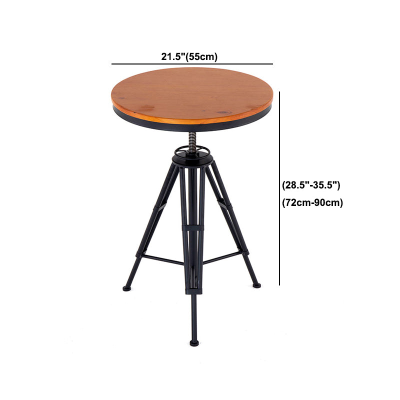 Industrial 1/2/3 Pieces Solid Wood Bar Table Set Round Bistro Set