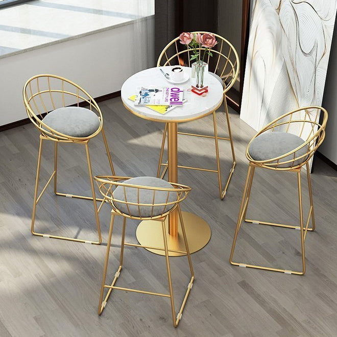 Glam 1/2/5 Pieces Round Bar Table Set Fixed Table Counter Set for Dining Room