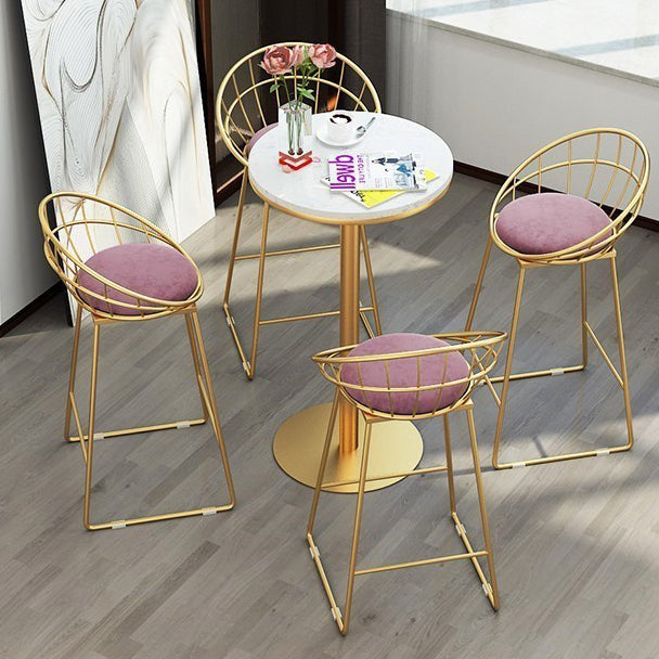 Glam 1/2/5 Pieces Round Bar Table Set Fixed Table Counter Set for Dining Room