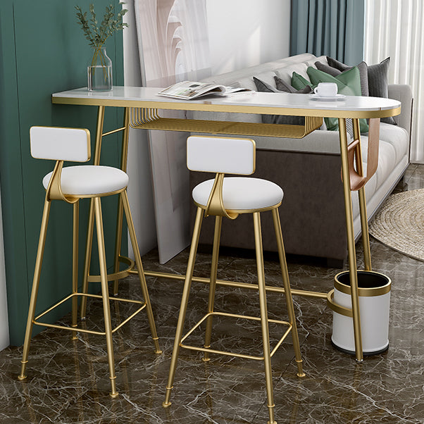 Glam 1/2/3 Pieces Sintered Stone Bar Table Set Fixed Table Counter Set for Dining Room