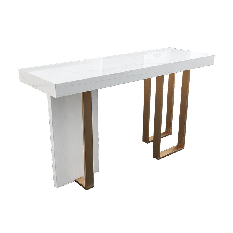 Luxury Rectangle Pub Table Set 1/2/5 Pieces Sintered Stone Counter Table with High Stools