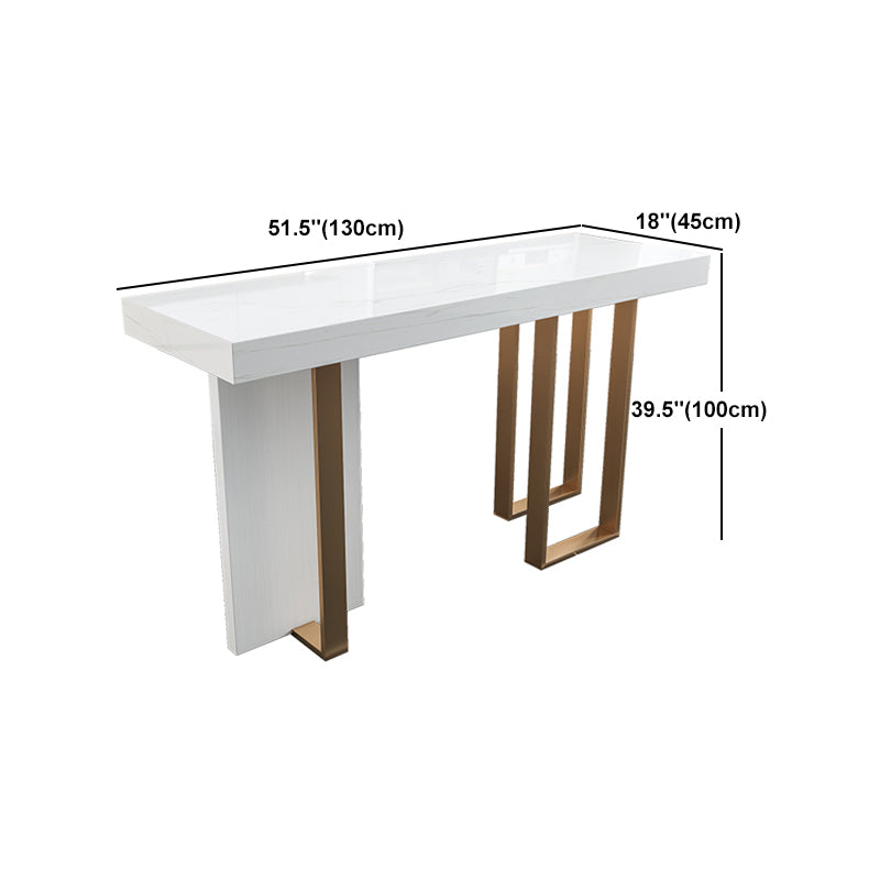 Luxury Rectangle Pub Table Set 1/2/5 Pieces Sintered Stone Counter Table with High Stools