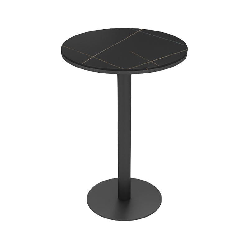 Industrial 1/2/3 Pieces Black Bar Table Set Round Bistro Set with Solid Back Stools