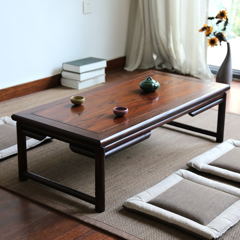 Solid Wood Sled Coffee Table Scandinavian Rectangular Cocktail Table