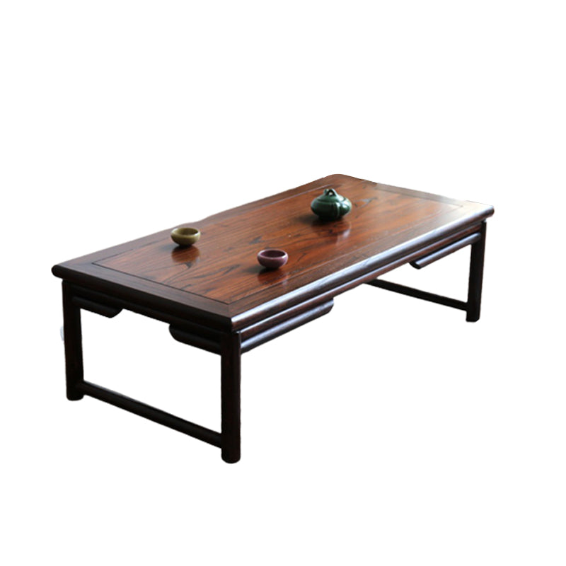 Solid Wood Sled Coffee Table Scandinavian Rectangular Cocktail Table