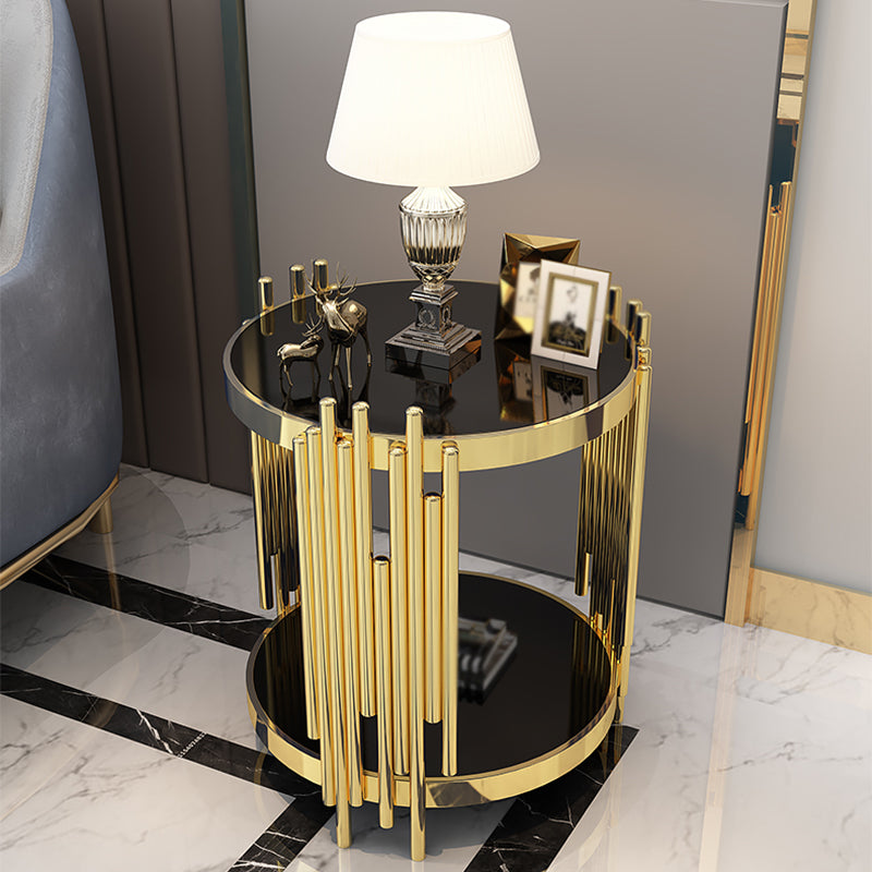 Marble/glass Round Coffee Table with Three Legs for Living Room