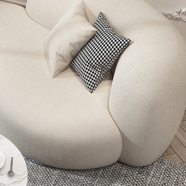 Beige Contemporary Standard Armless Sofa Curved Sofa for Living Room, Apartment