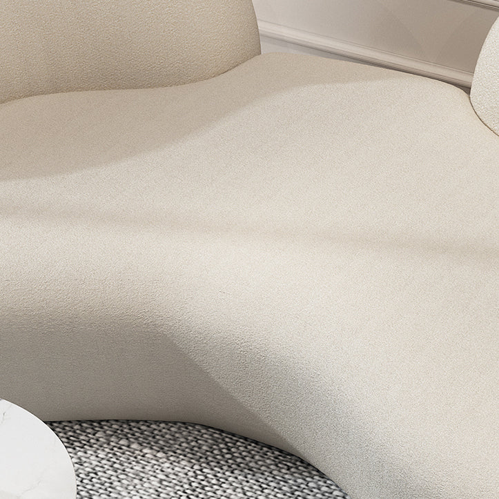 Beige Contemporary Standard Armless Sofa Curved Sofa for Living Room, Apartment