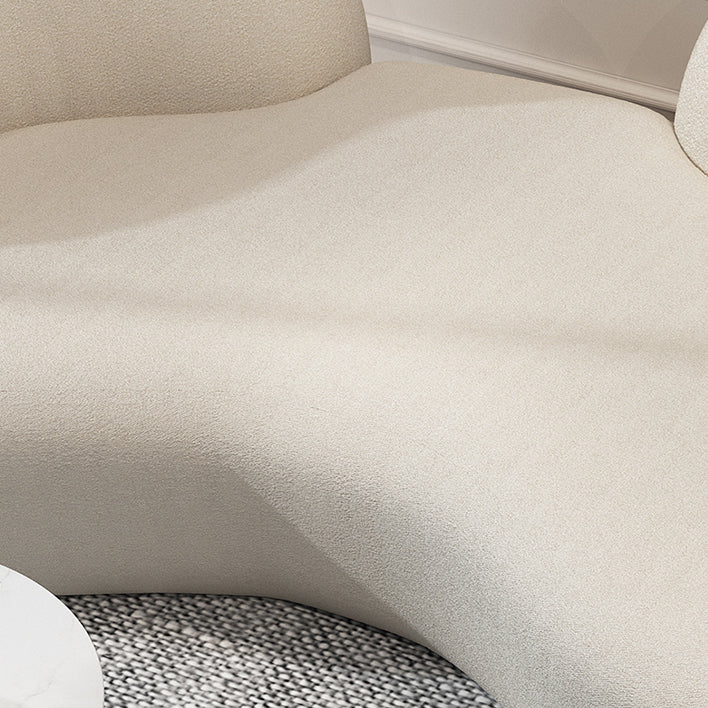 Beige Contemporary Standard Armless Sofa Curved Sofa for Living Room, Apartment