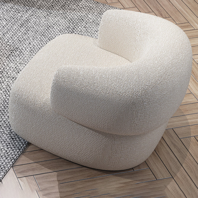 Beige Contemporary Standard Armless Sofa Curved Sofa for Living Room, Apartment