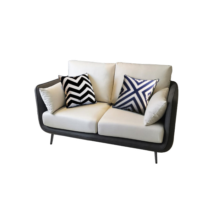 Faux Leather Stain Resistant Modern Standard Square Arm Settee Couch