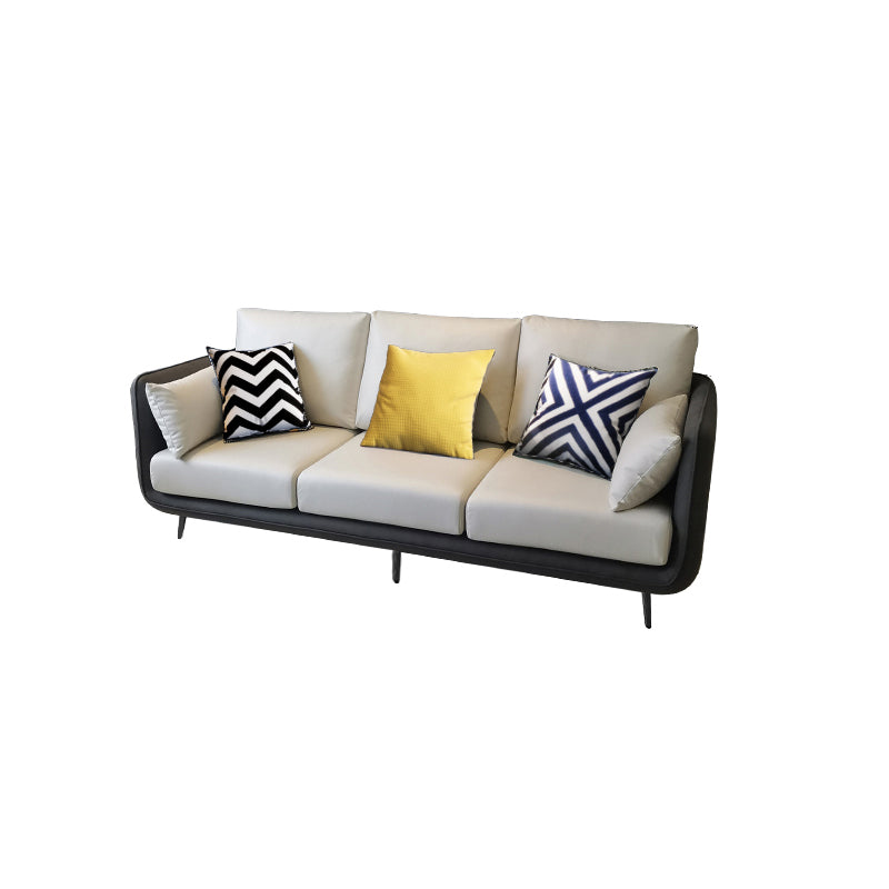Faux Leather Stain Resistant Modern Standard Square Arm Settee Couch