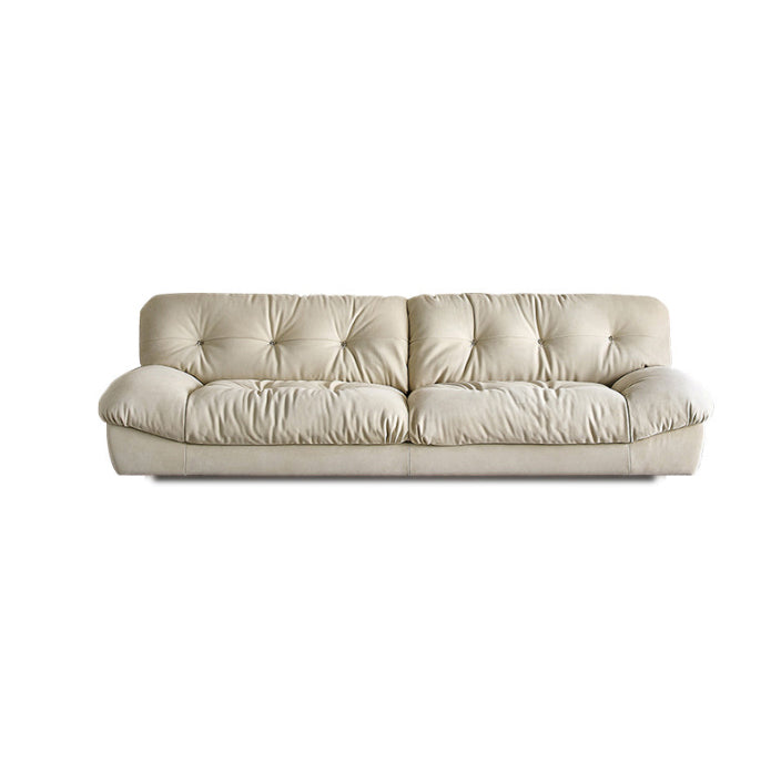 Modern White Tufted Sofa & Chaise 29.92" H Velvet Armless Sofa