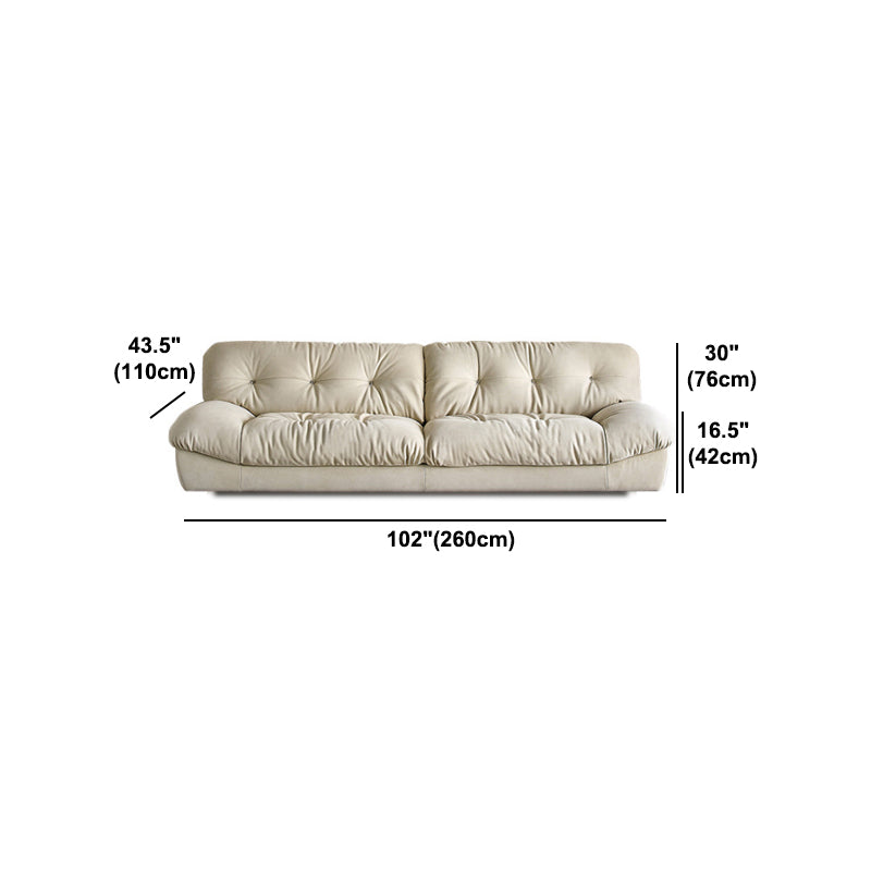 Modern White Tufted Sofa & Chaise 29.92" H Velvet Armless Sofa