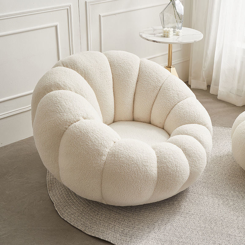 Modern Velvet / Wool Blend Accent Chair, 100 Wide Fixed Back Chair and Ottoman