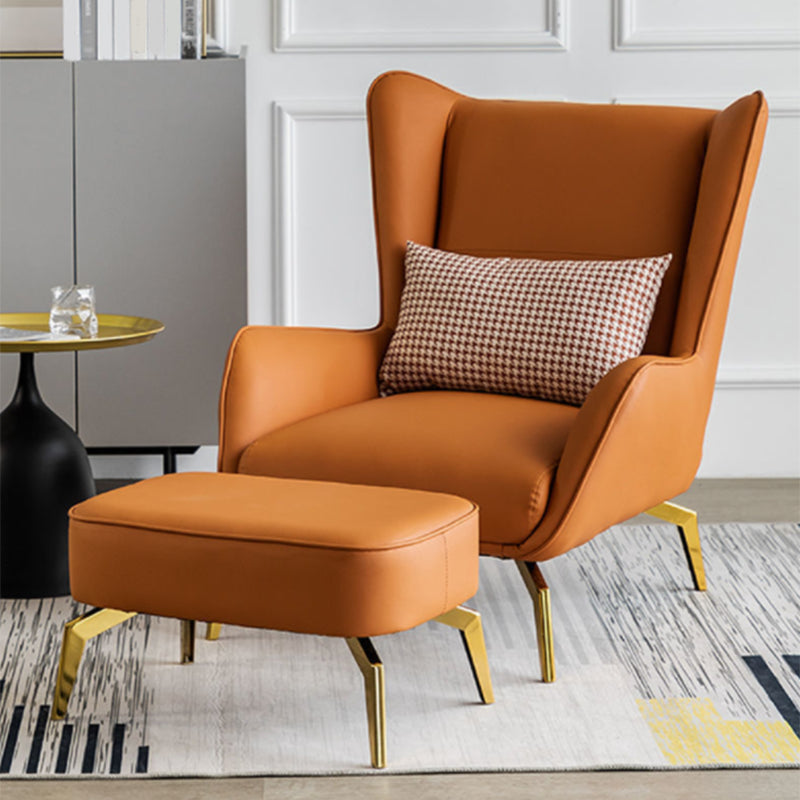 Solid Color Flared Arms Chair Basic Four Legs Chair for Living Room/Bedroom