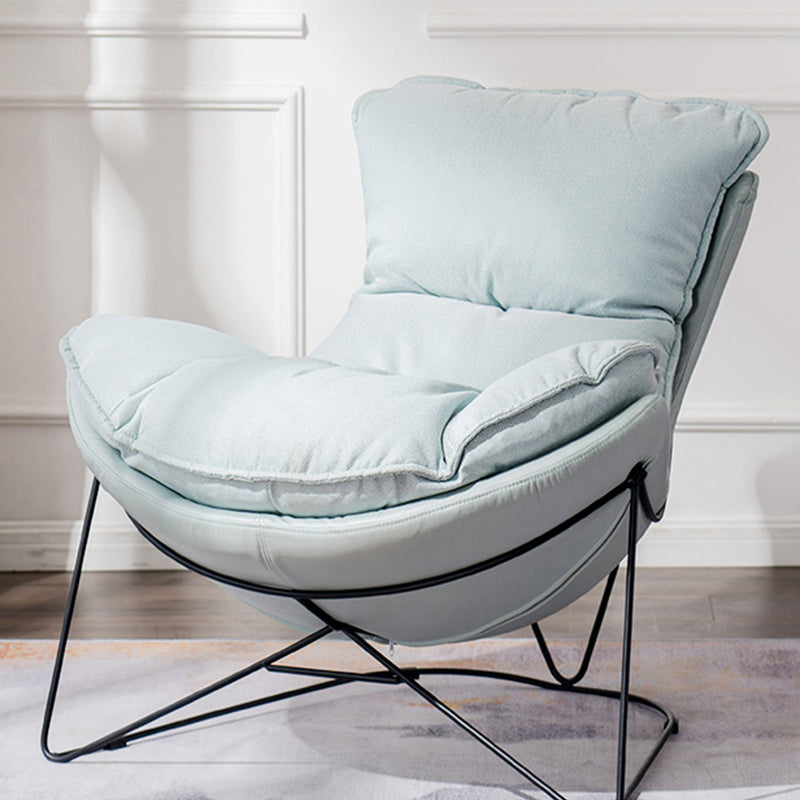 Solid Color Chair Armless Chair with Sewn Pillow Back for Living Room