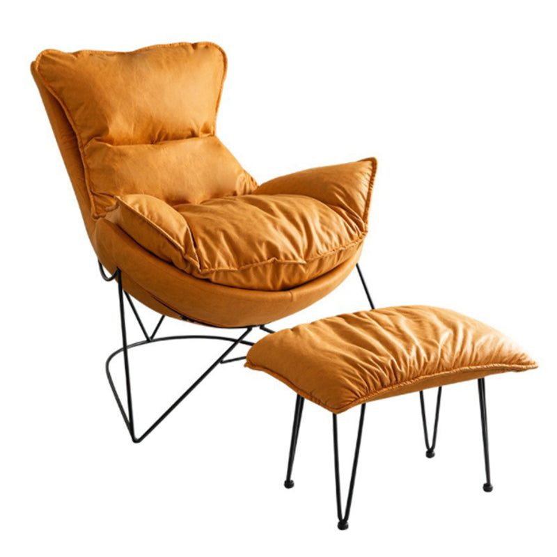 Solid Color Chair Armless Chair with Sewn Pillow Back for Living Room