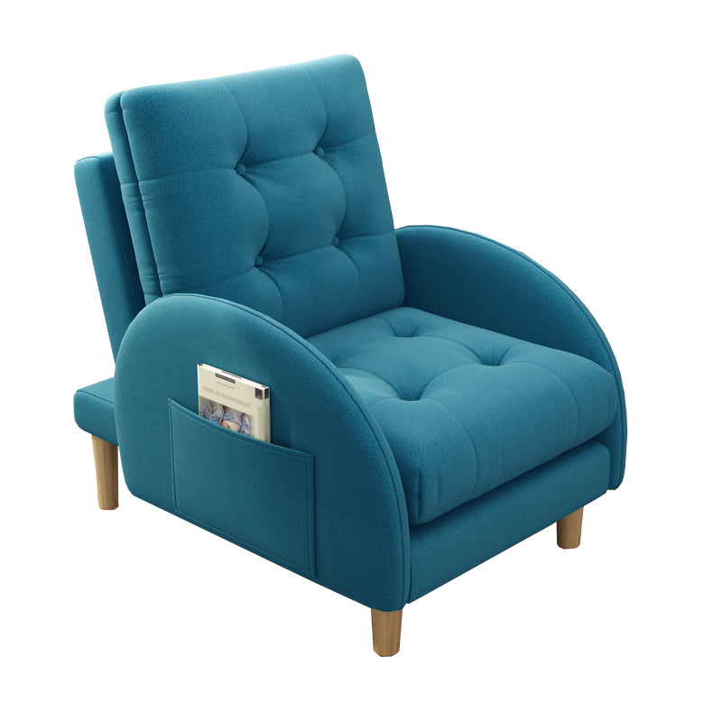 Modern Fabric Accent Chair, 55 Wide Tufted Cushion Back Chair and Ottoman