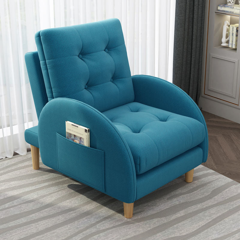 Modern Fabric Accent Chair, 55 Wide Tufted Cushion Back Chair and Ottoman