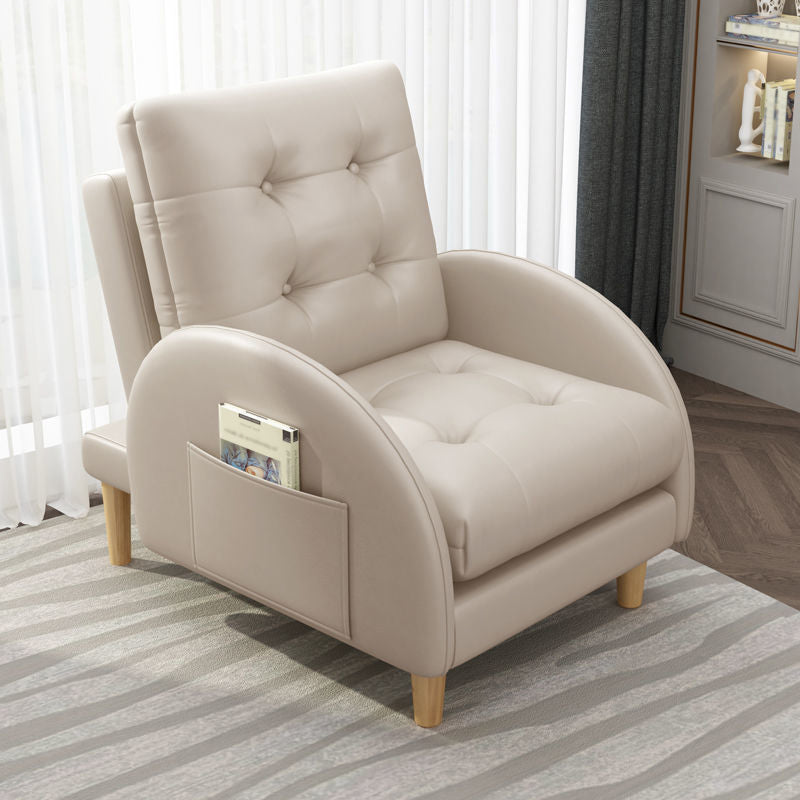 Modern Fabric Accent Chair, 55 Wide Tufted Cushion Back Chair and Ottoman