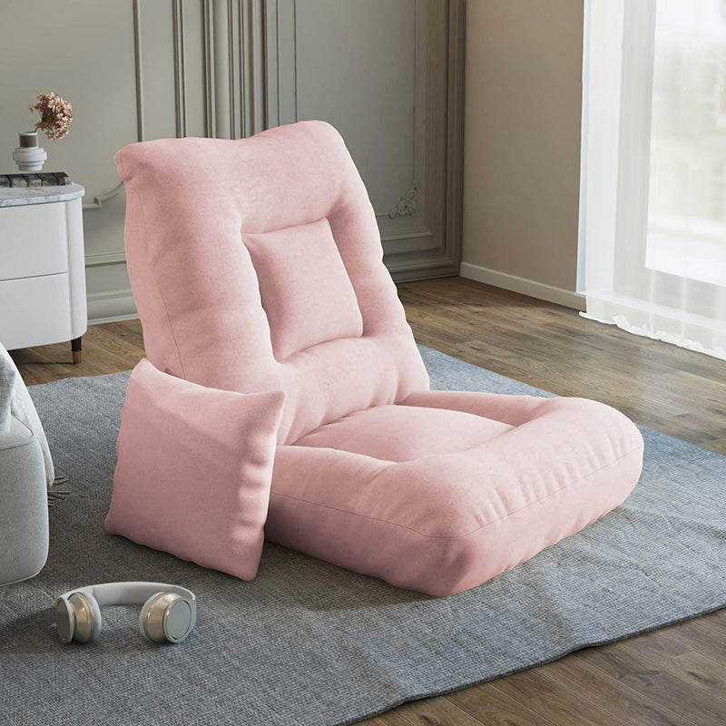 Convertible Armless Chair with Pillow Solid Color Chair for Living Room/Bedroom