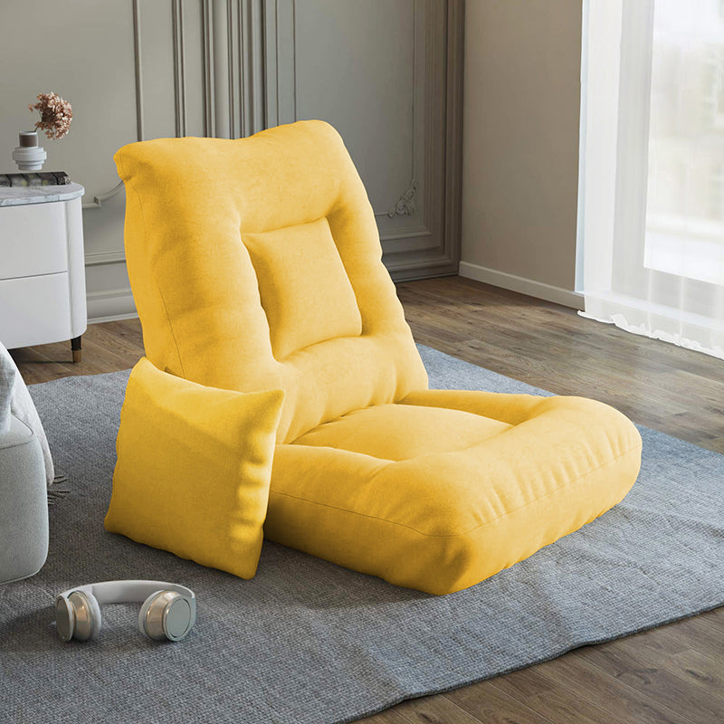 Convertible Armless Chair with Pillow Solid Color Chair for Living Room/Bedroom