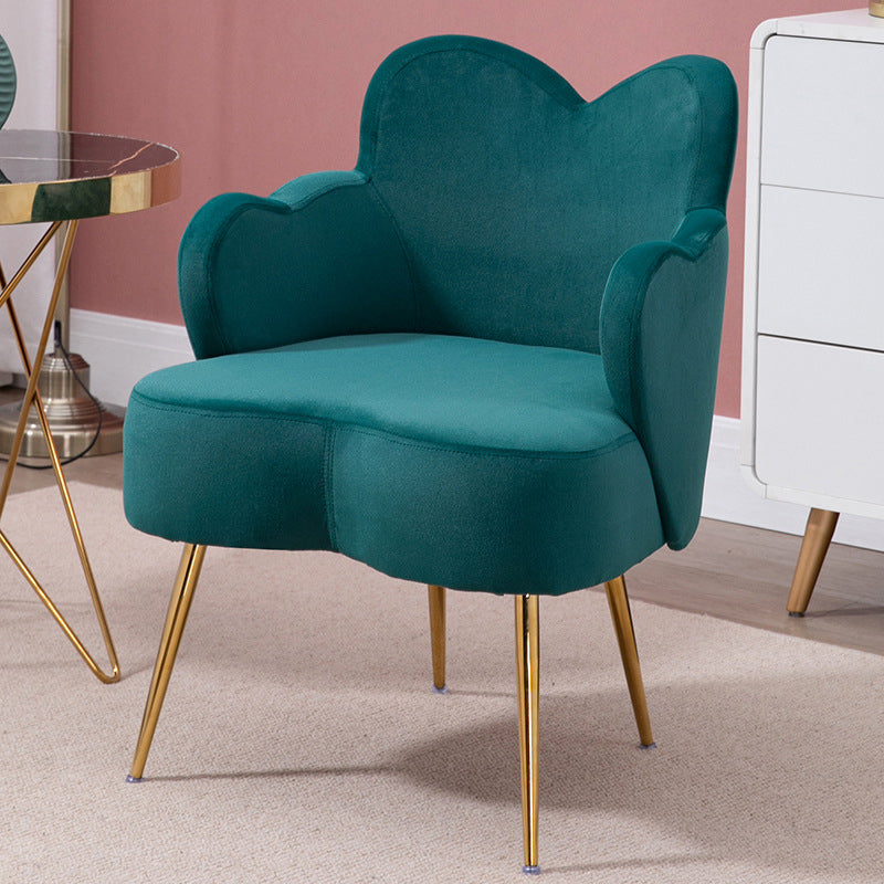 Casual Velvet Accent Chair Faux Leather Accent Chair in Orange/ Pink/ Green/ Gray